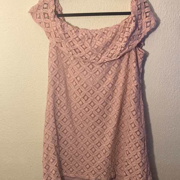 Pink Lace Overlay Dress - Picture 1 of 5